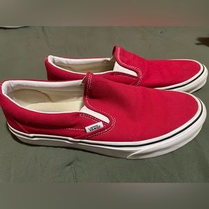 Red Slip On Vans